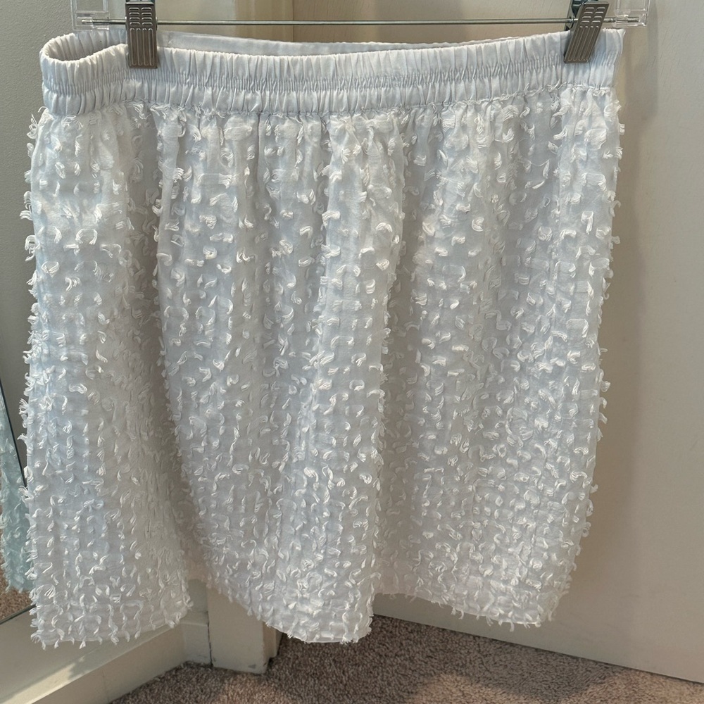White textured Midi Skirt